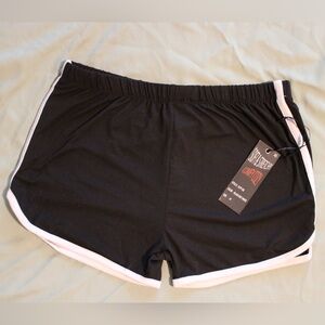NWT Soft & Stretchy Black Dolphin Lounge Shorts Black & White Size Medium